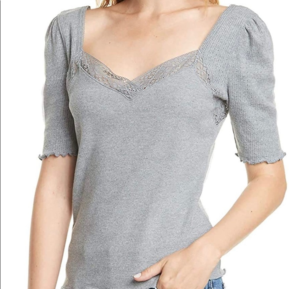 free people nwt charcoal Margaux top large